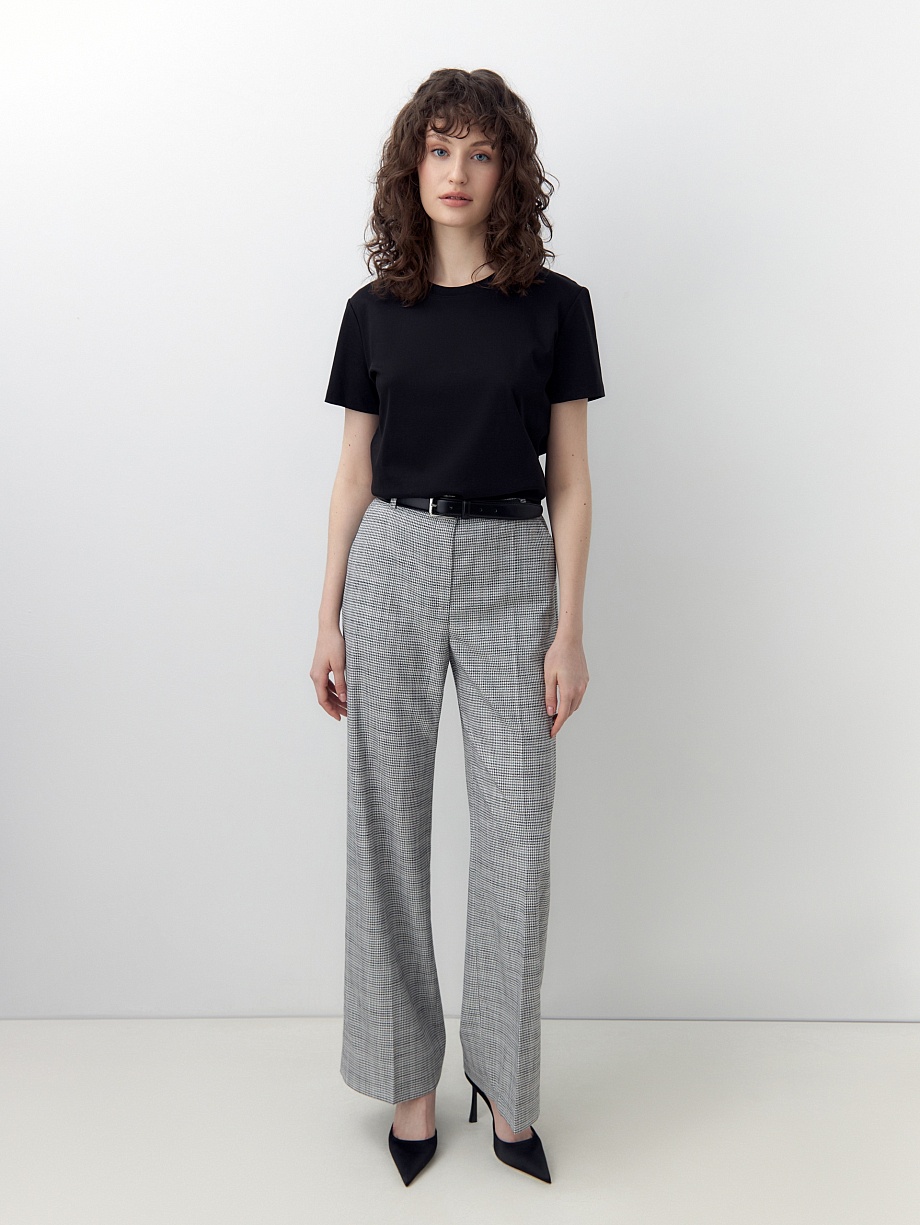 Прямая футболка из 100% мерсеризированного хлопока