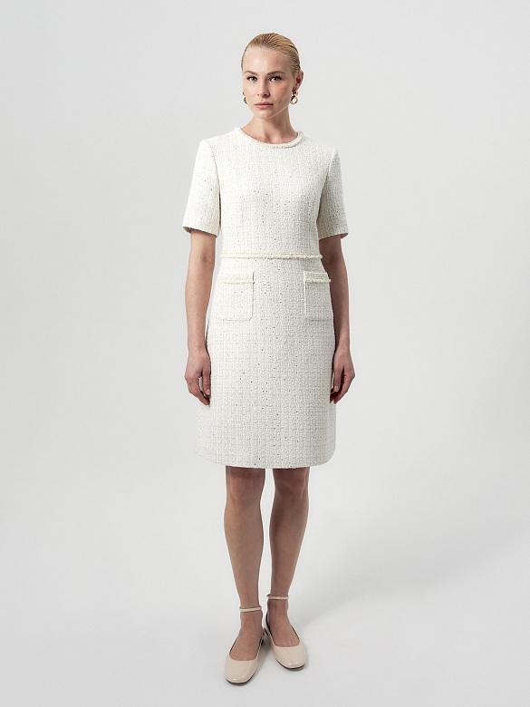 Платье миди из твида с пайетками POMPA арт.2139640mc0190