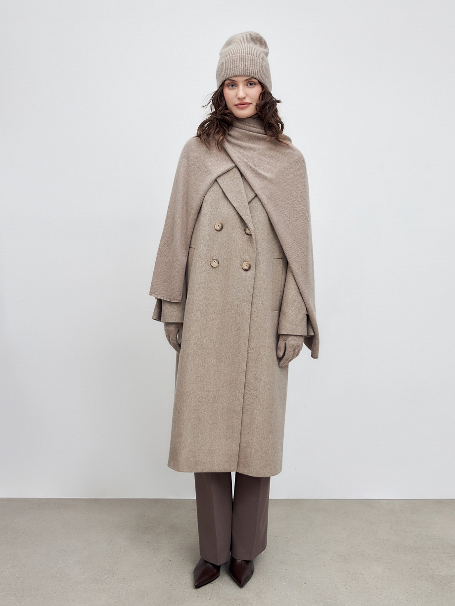 Широкий мягкий шарф с шерстью и ангорой