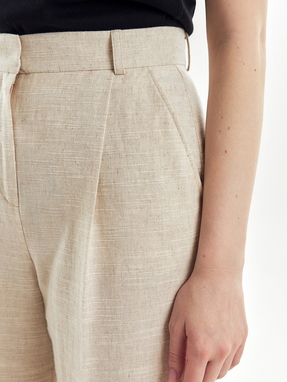 Брюки классические из хлопка и льна