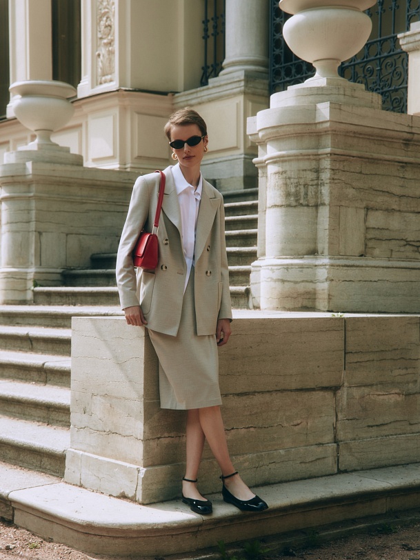 Юбка миди из костюмной ткани