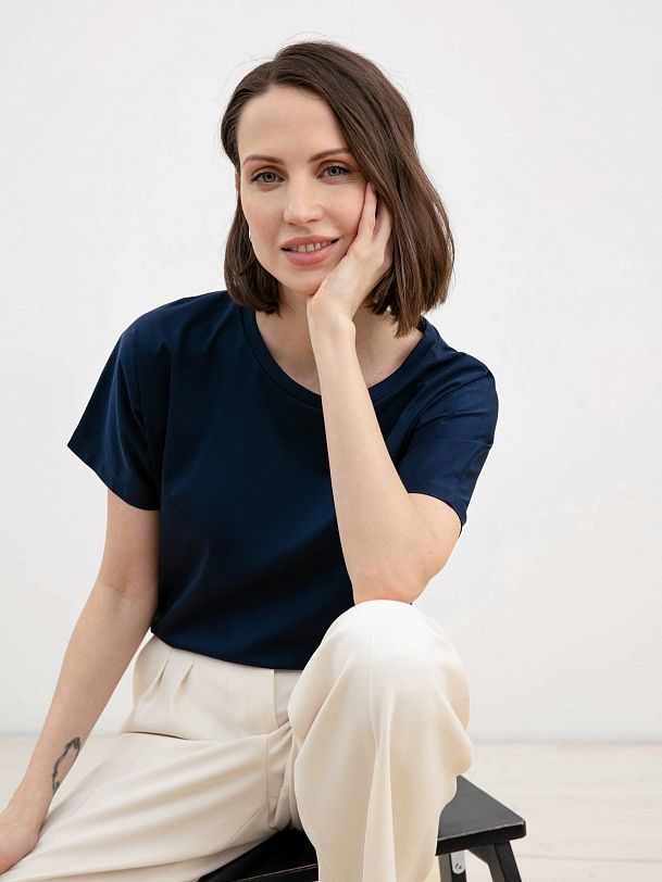 Футболка женская базового силуэта из 100% мерсеризированного хлопка