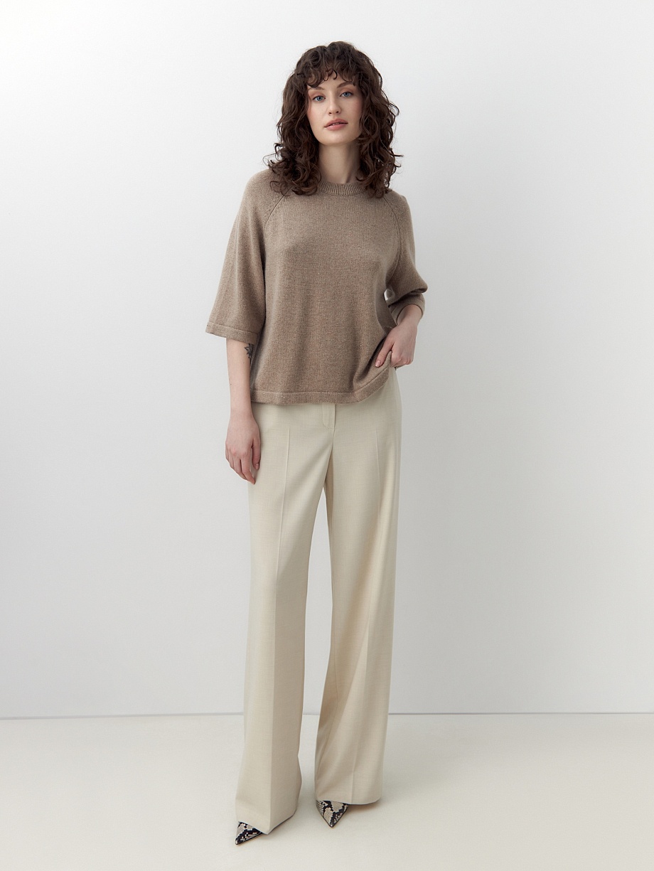 Объемный джемпер с люрексом