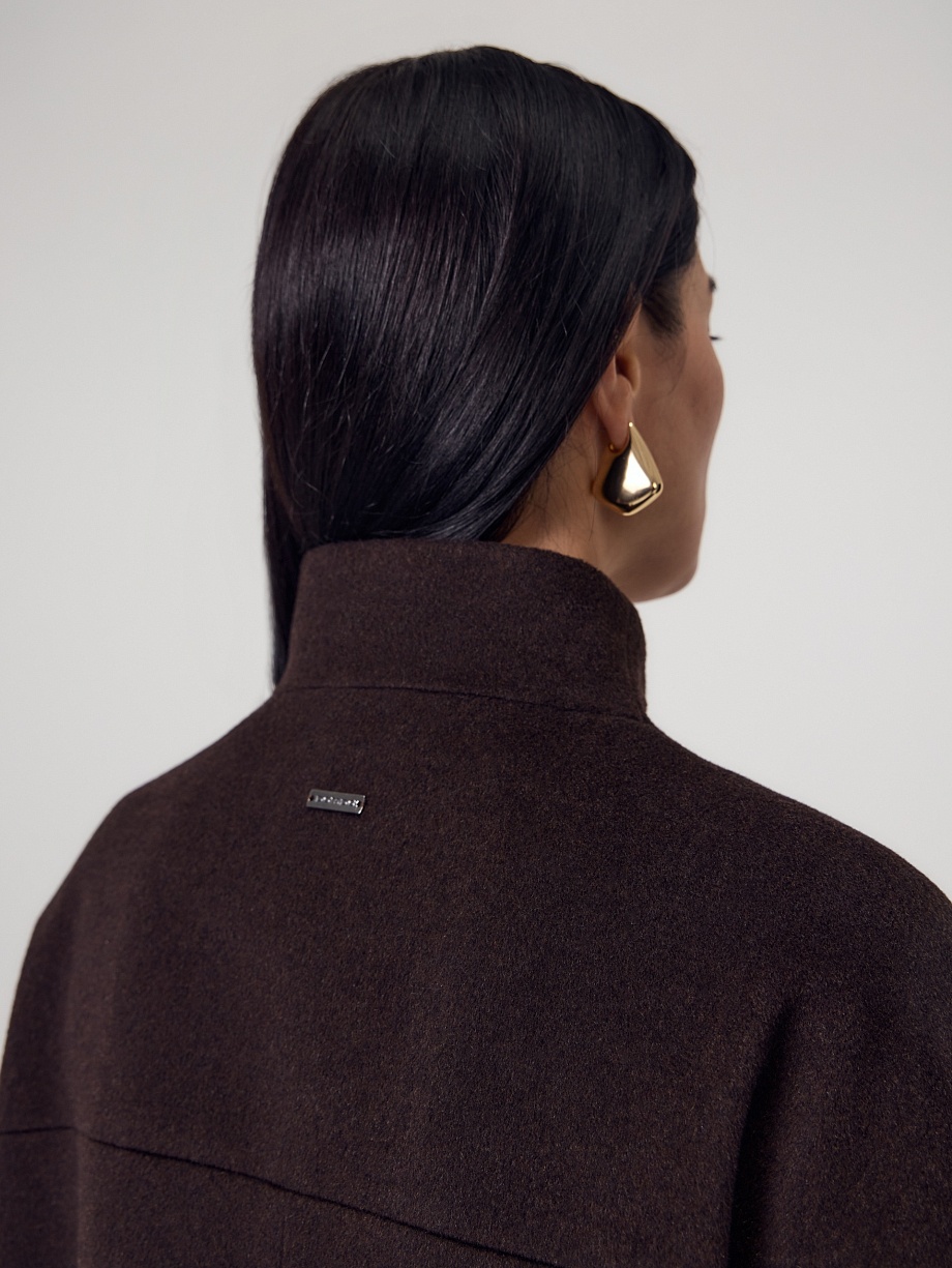 Пальто из шерсти с мембраной и утеплённой спинкой