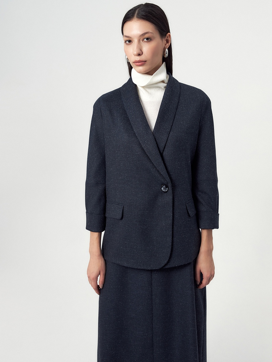 Жакет из костюмной ткани с укороченными рукавами