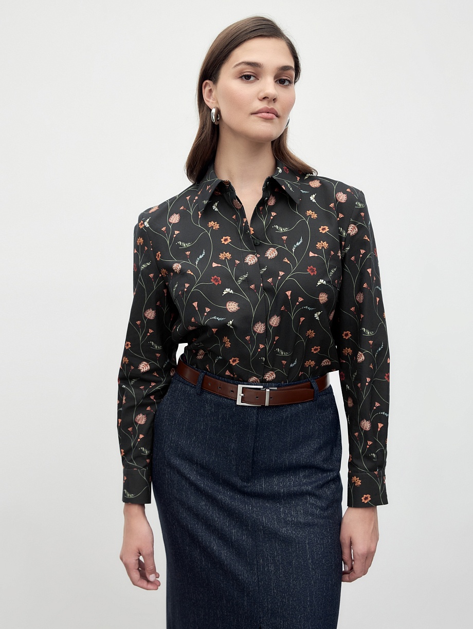 Прямая блуза из 100% хлопка