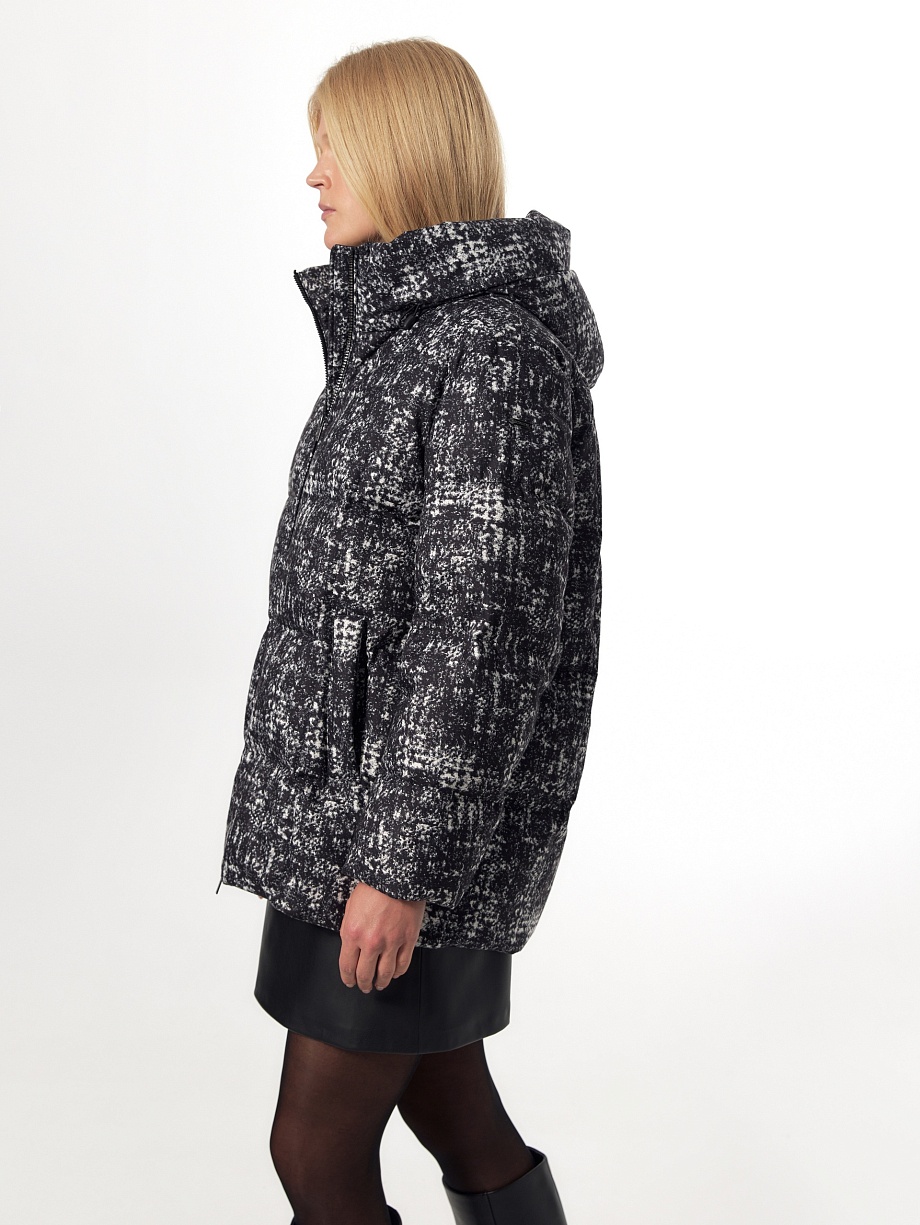 Укороченный пуховик с утеплителем 90% пух и 10% перо