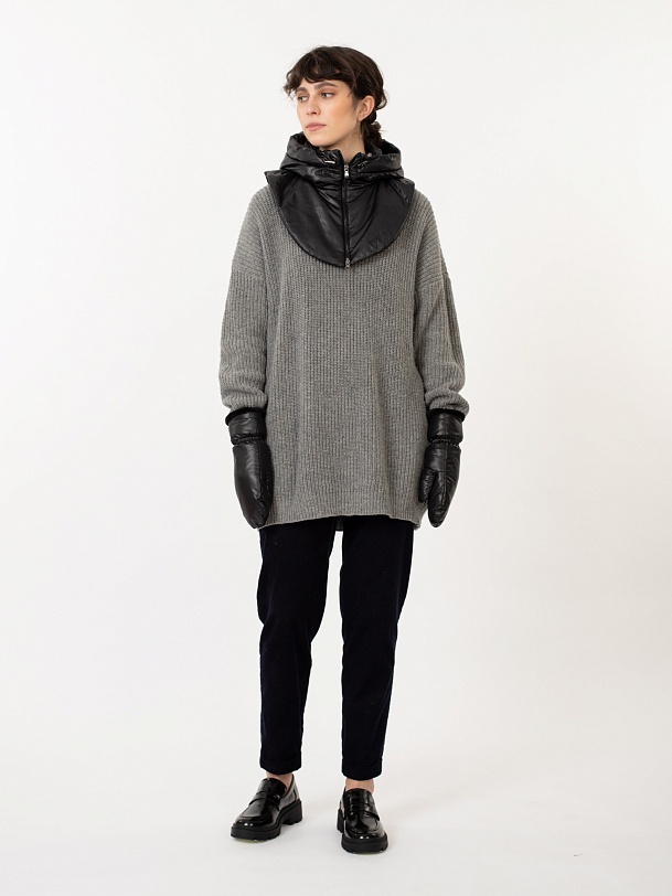 Варежки женские зимние черные