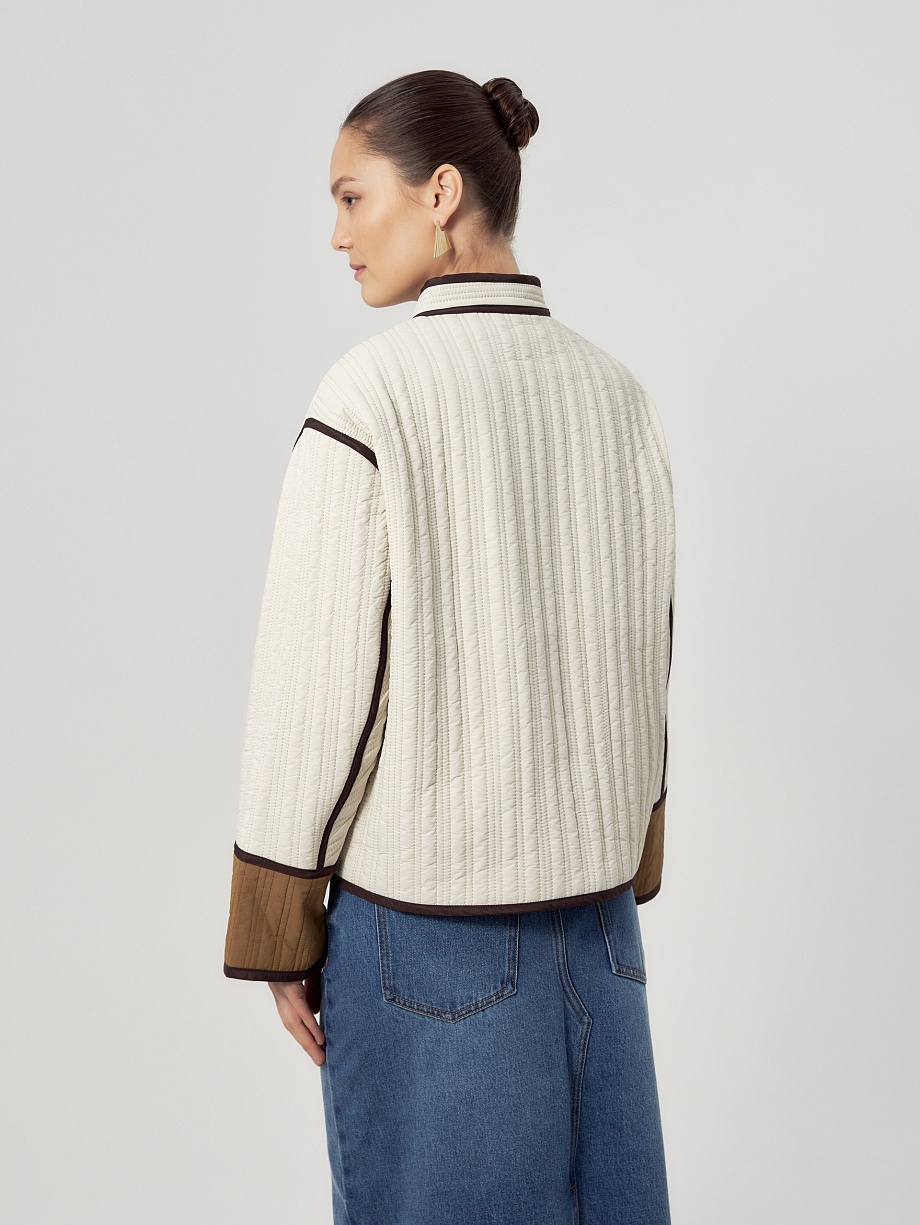 Прямой стеганый жакет