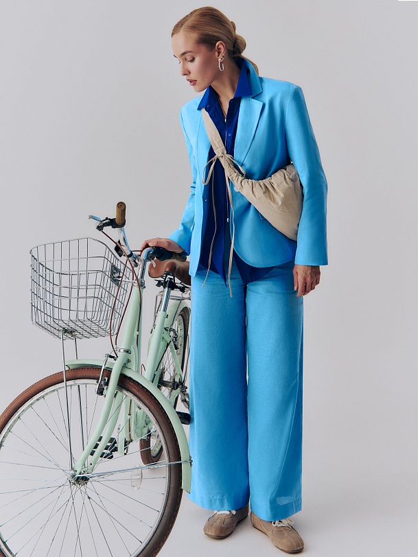 Брюки из хлопка и льна