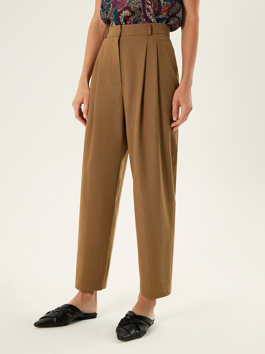 Летние брюки из хлопка и льна