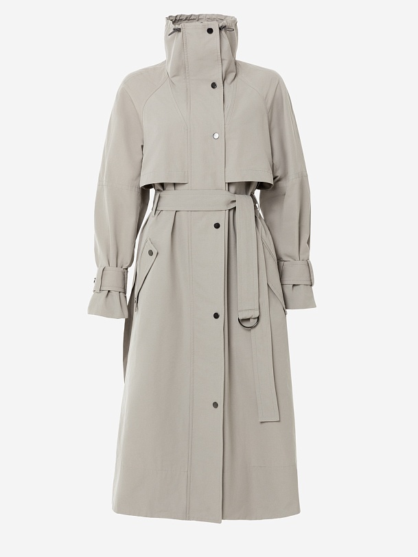 Непромокаемый хлопковый плащ с высоким воротником