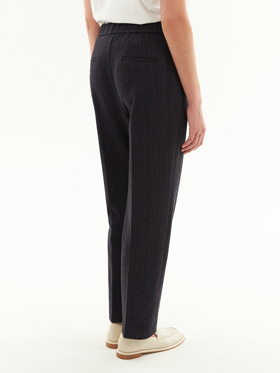 Прямые трикотажные брюки в полоску