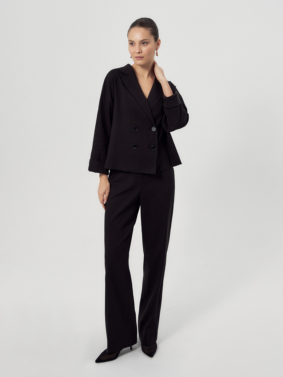 Укороченный жакет из натуральной ткани