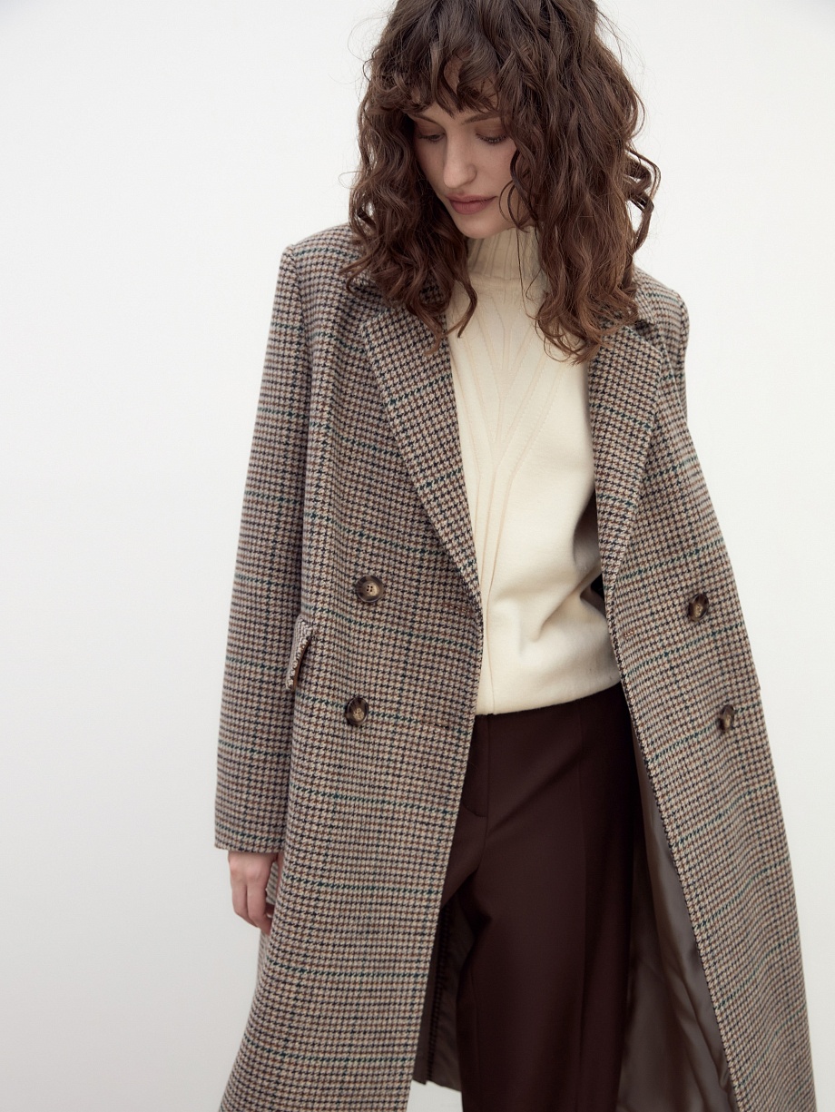 Шерстяное пальто с мембраной