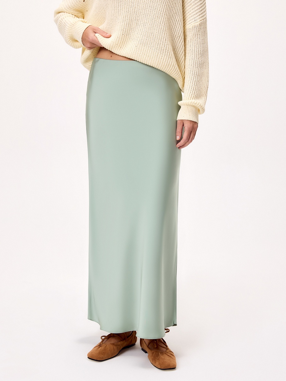 Юбка макси из атласа