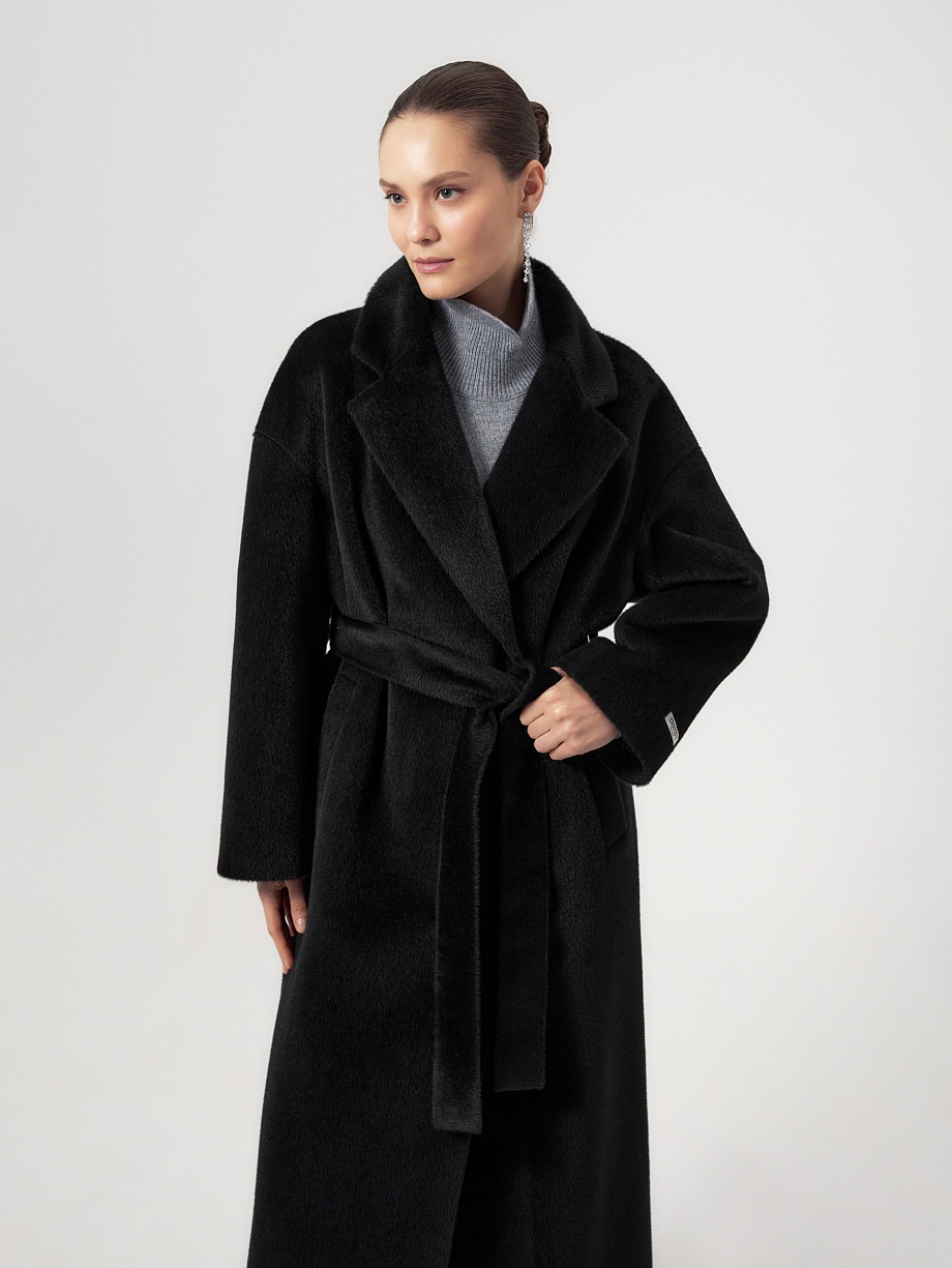 Пальто из шерсти Альпака Беби Сури с мембраной и утеплённой спинкой