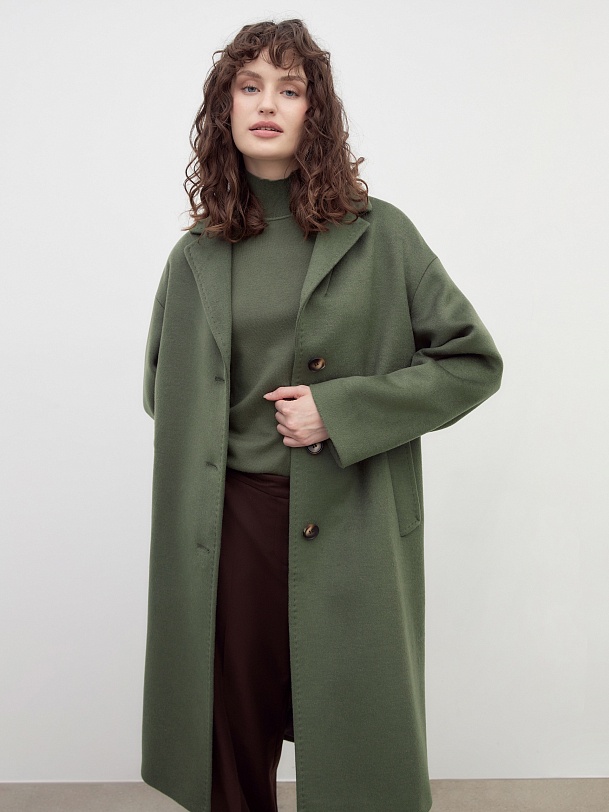 Шерстяное демисезонное пальто с мембраной