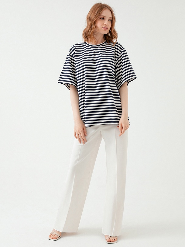 Футболка оверсайз в бретонскую полоску