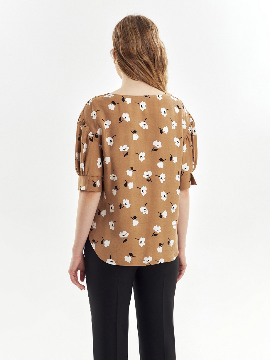 Блуза из вискозы с цветочным принтом