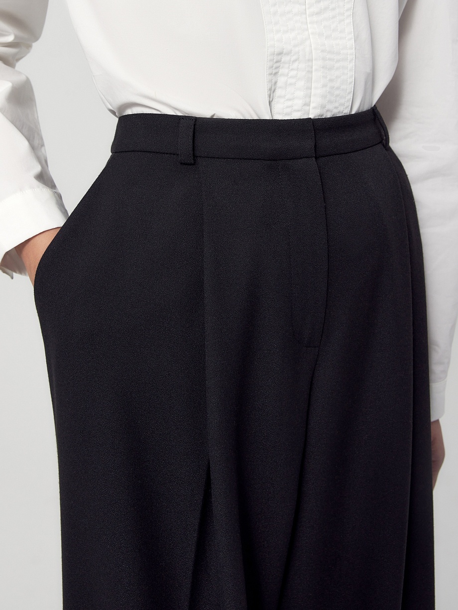 Брюки широкие из костюмной ткани