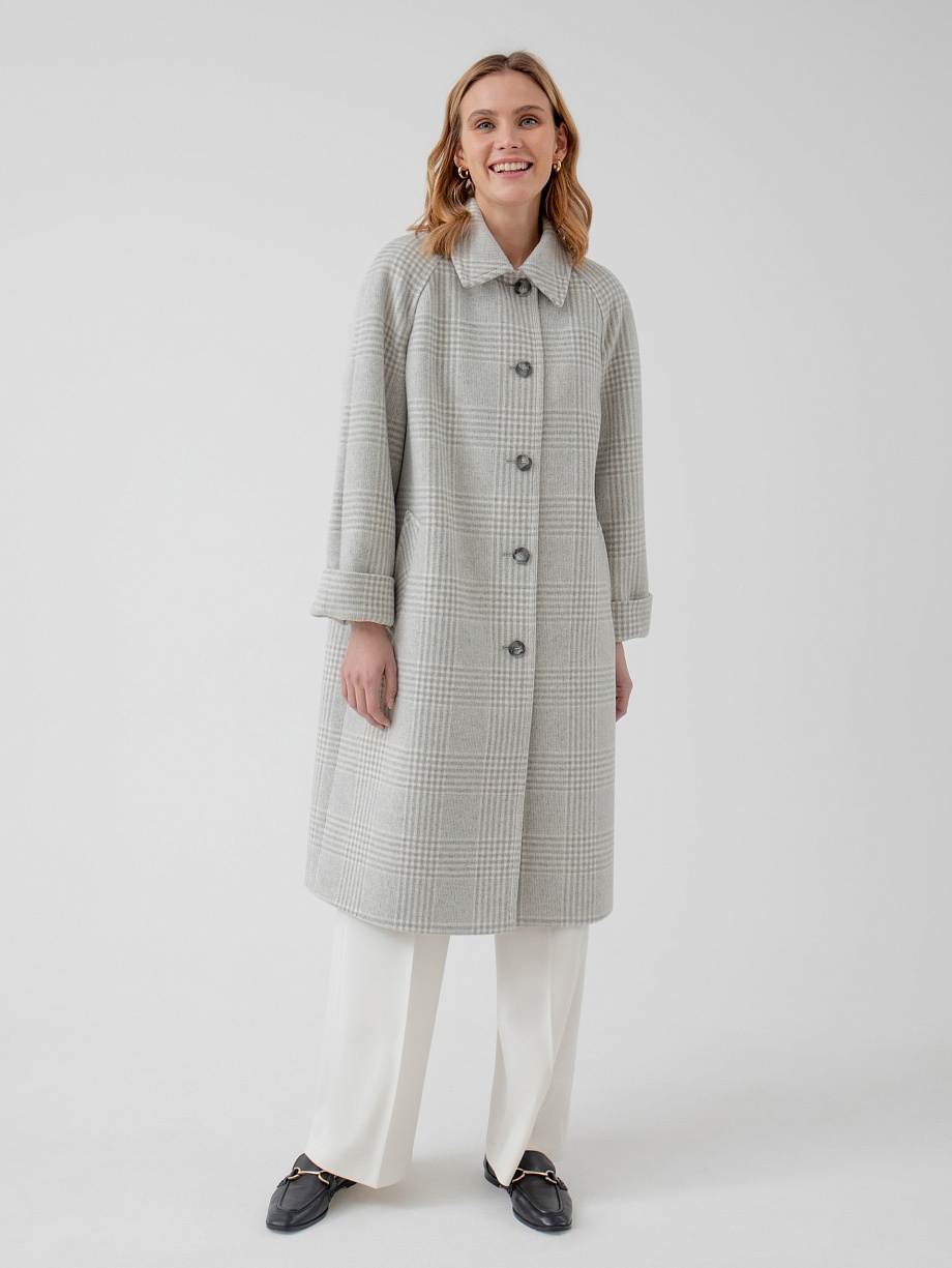 Шерстяное демисезонное пальто с мембраной