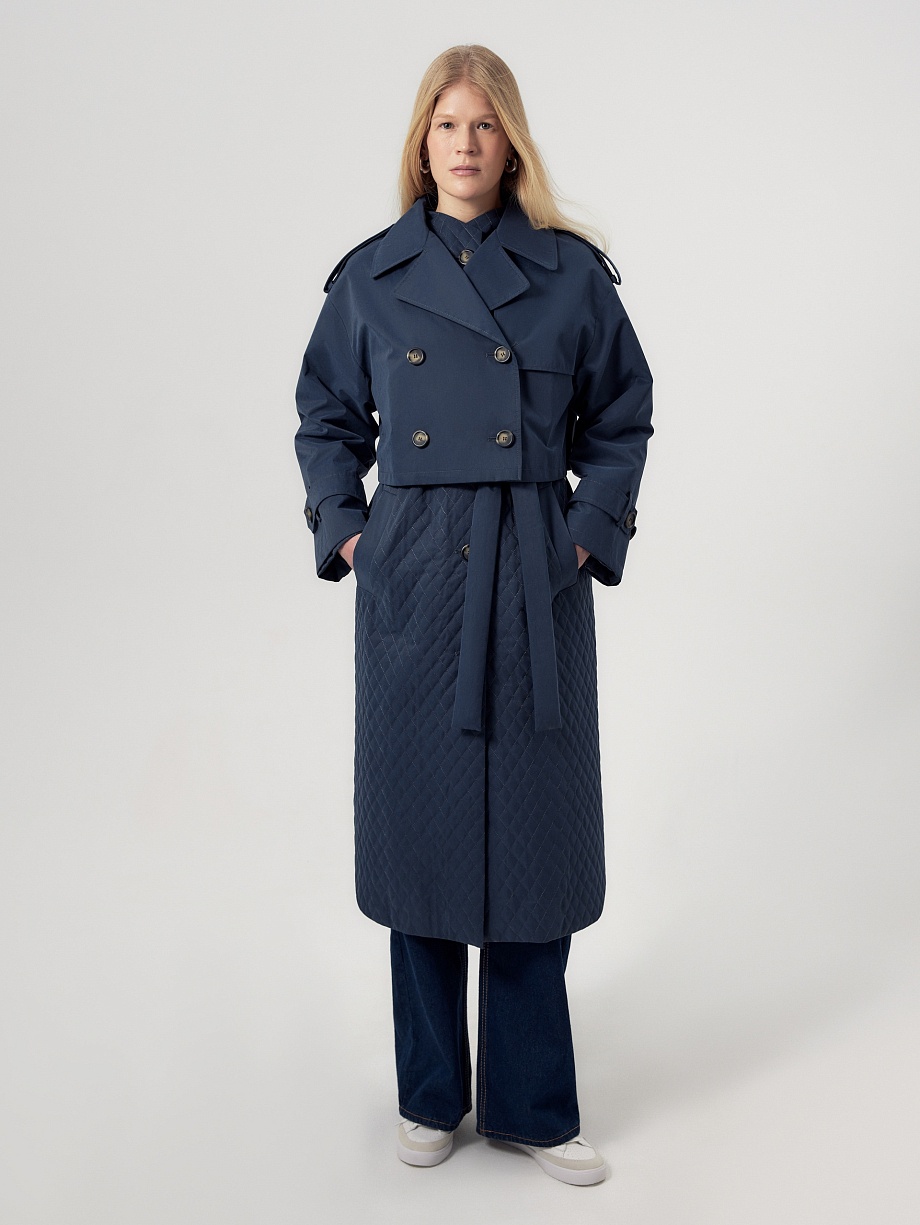 Пальто-тренч из плащевой ткани с мембраной