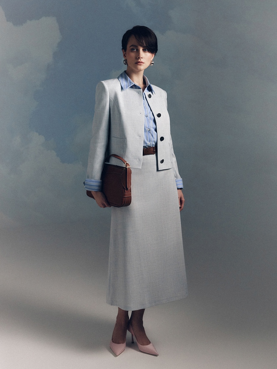 Юбка трапеция из твида