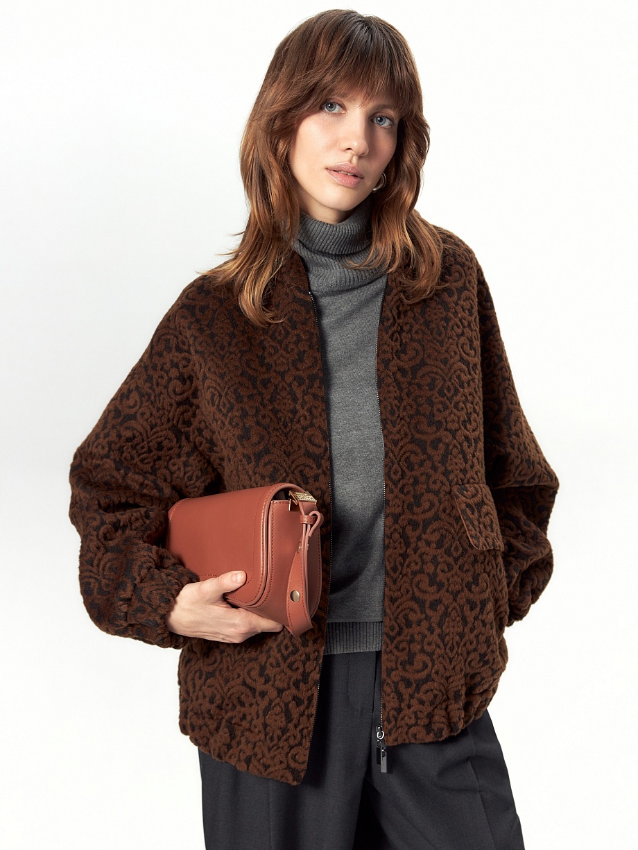 Куртка-бомбер из премиальной шерсти Альпака