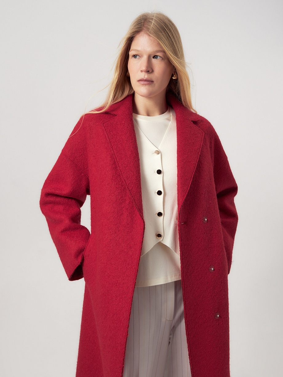 Демисезонное пальто из шерсти с мембраной