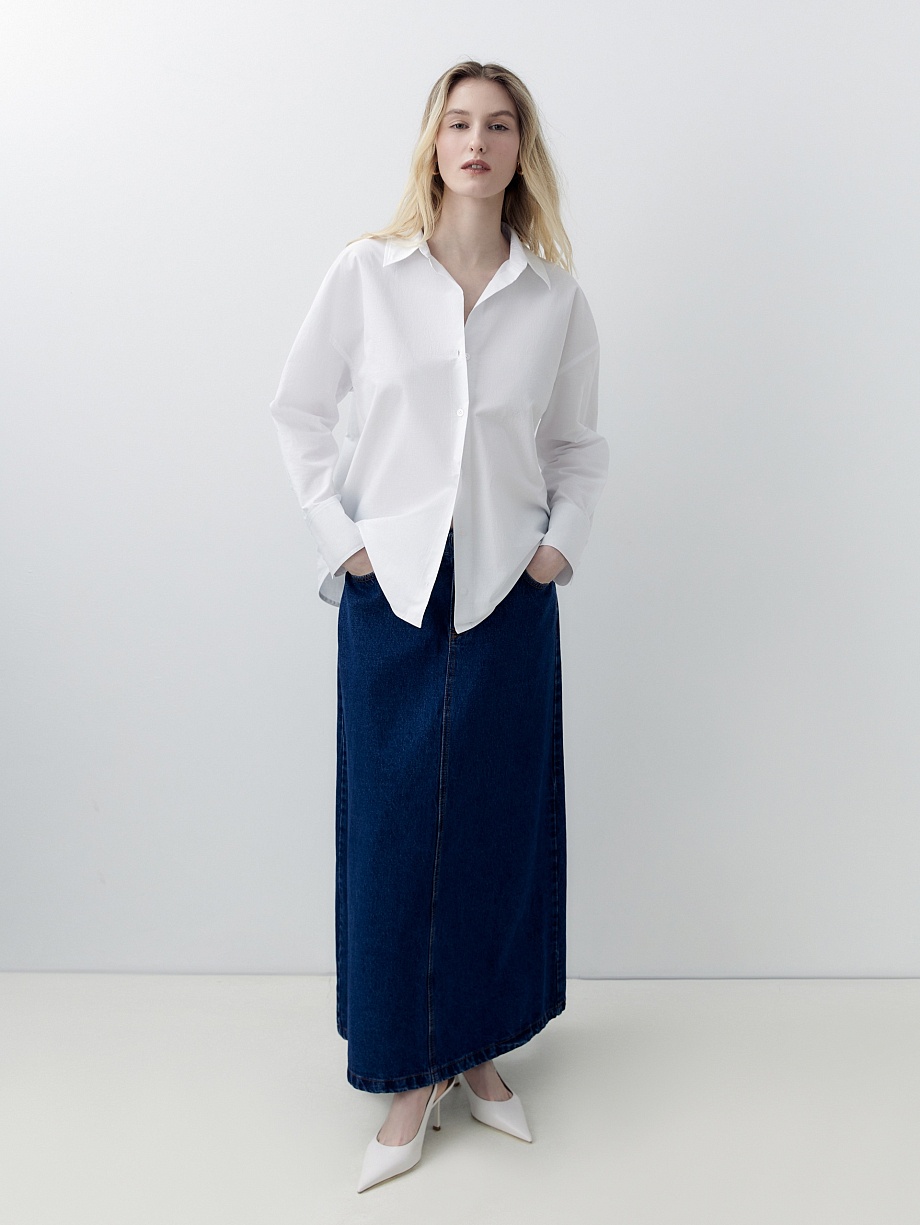 Свободная рубашка из 100% хлопка