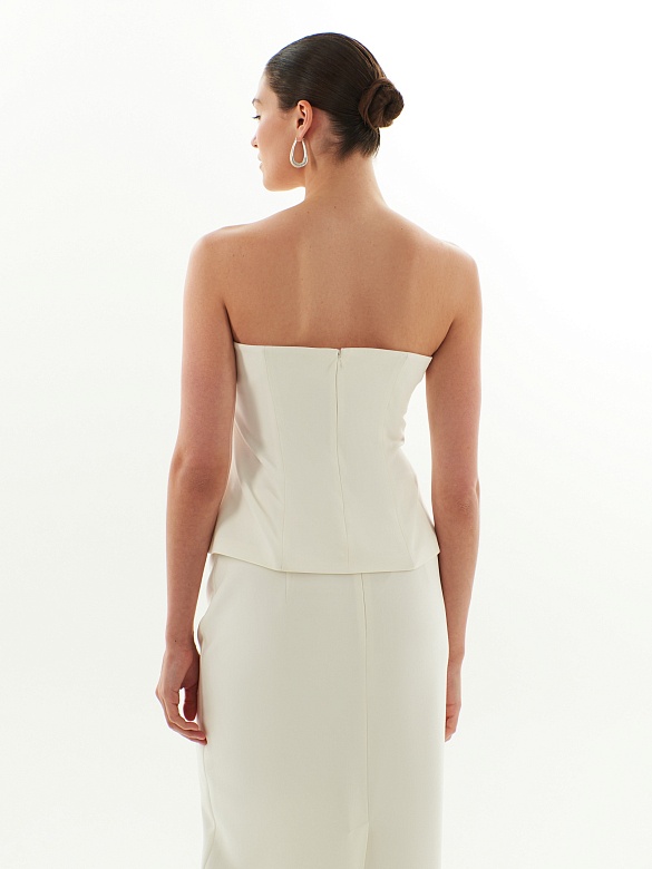 Топ без бретелей с асимметричными складками POMPA арт.2550021ny0403