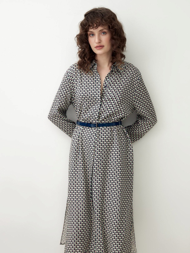 Платье-рубашка из 100% вискозы