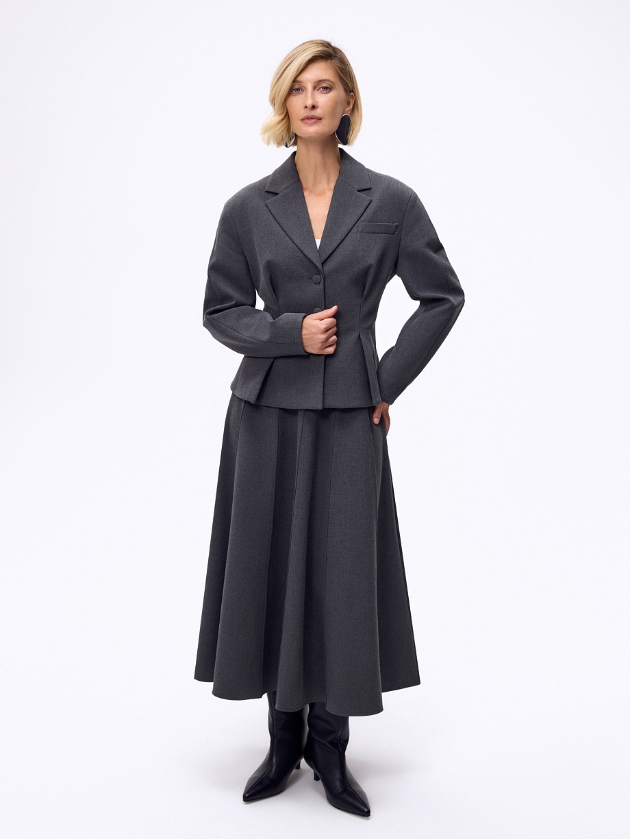 Юбка трапеция из костюмной ткани