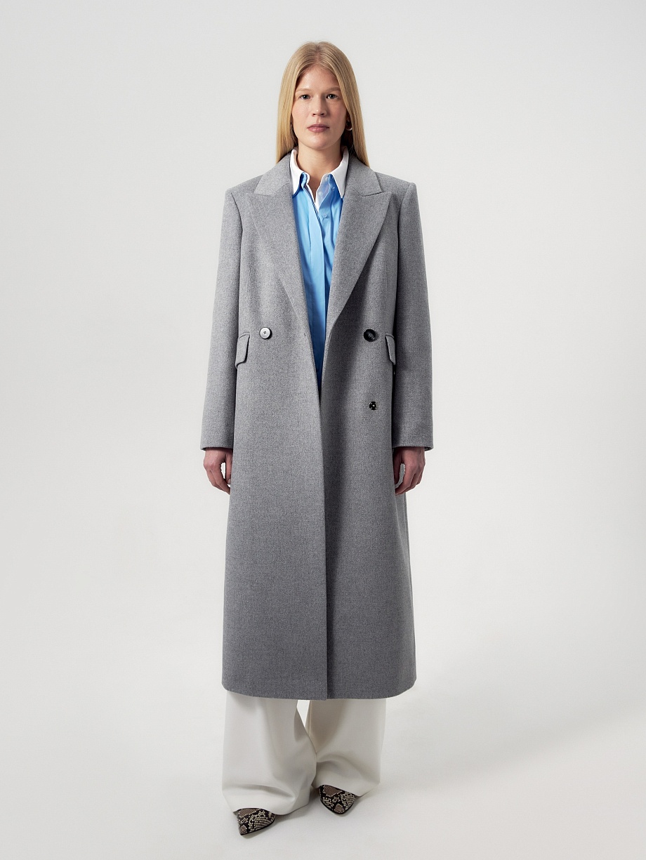 Демисезонное пальто из шерсти с мембраной