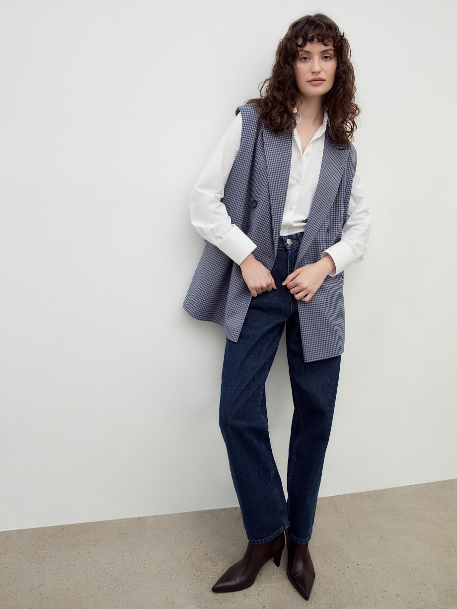 Удлиненный двубортный жилет