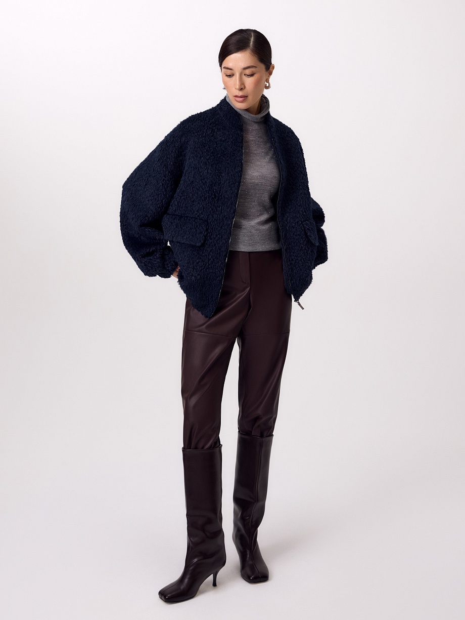 Куртка-Бомбер из премиальной шерсти Альпака Беби Сури