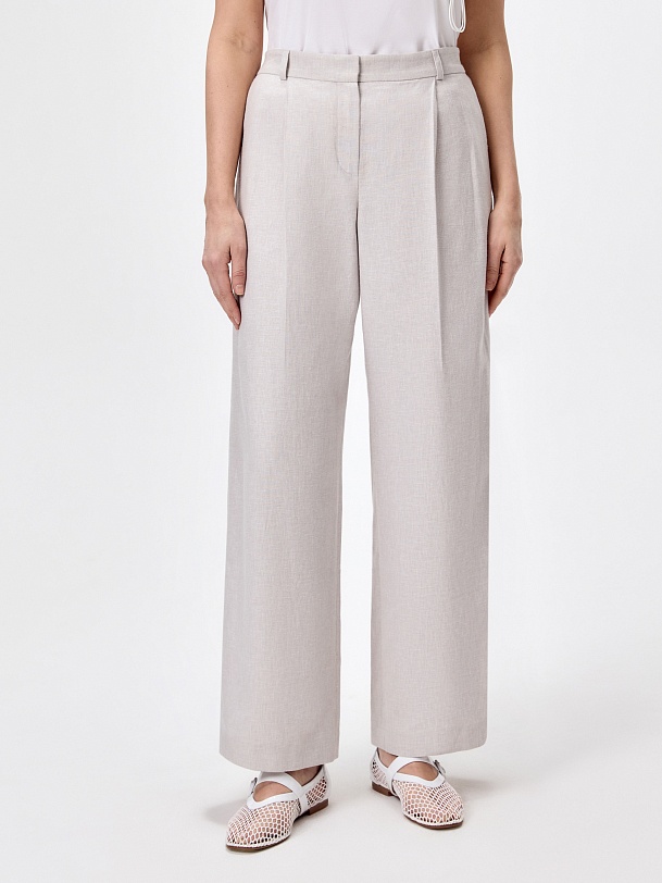 Брюки из хлопка и льна