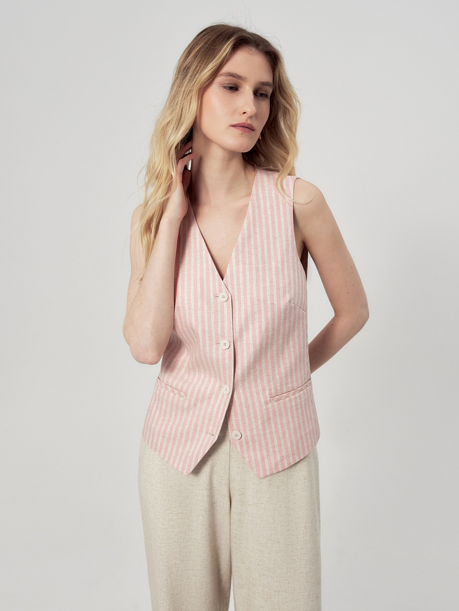 Летний жилет из вискозы и льна
