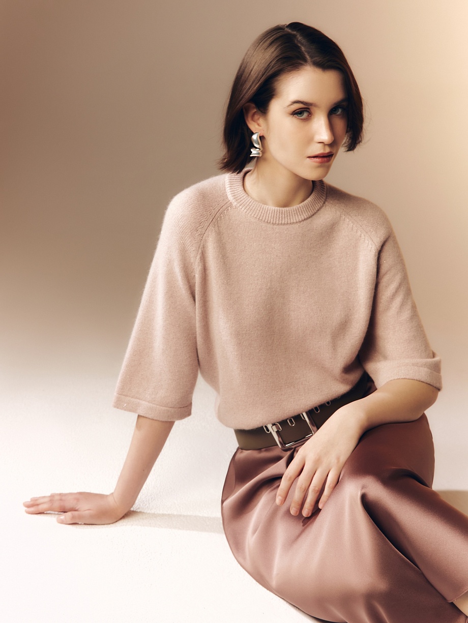 Джемпер из смесовой пряжи с добавлением люрекса