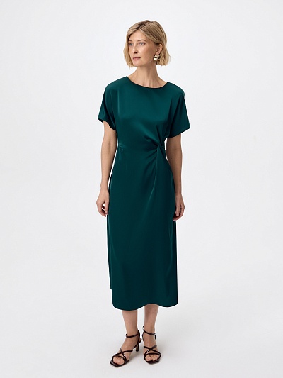 Платье миди из атласа POMPA