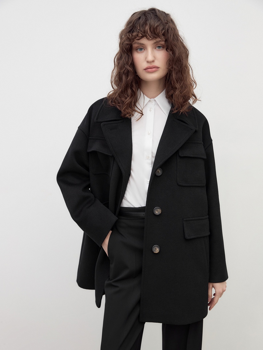 Шерстяное полупальто с мембраной