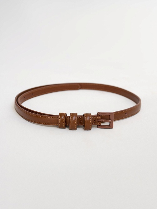 Тонкий ремень из натуральной кожи POMPA