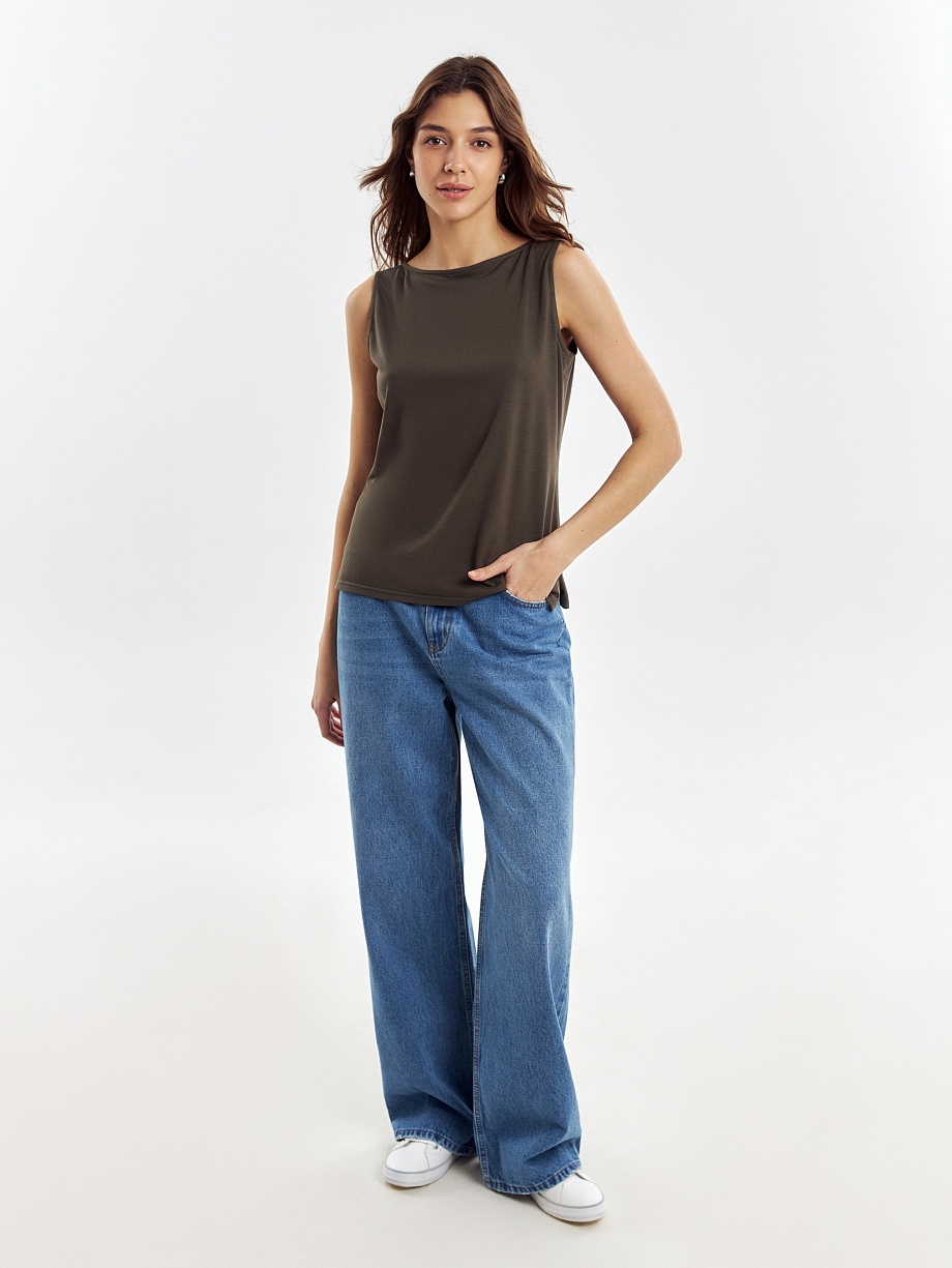 Топ из натуральных тканей с добавлением шёлка