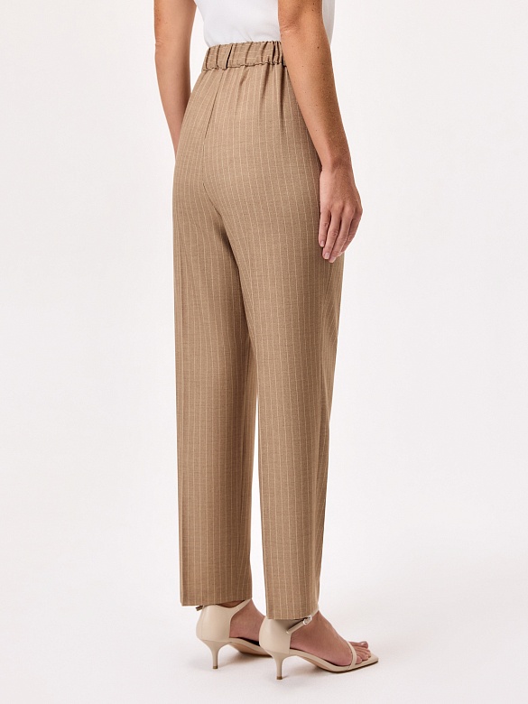 Укороченные зауженные брюки из костюмной ткани  POMPA арт.3110881gz0705