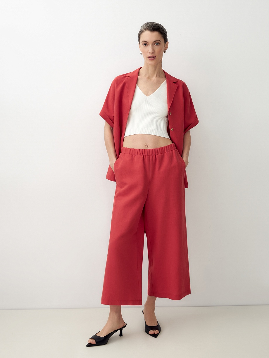 Летние брюки из льна и хлопка