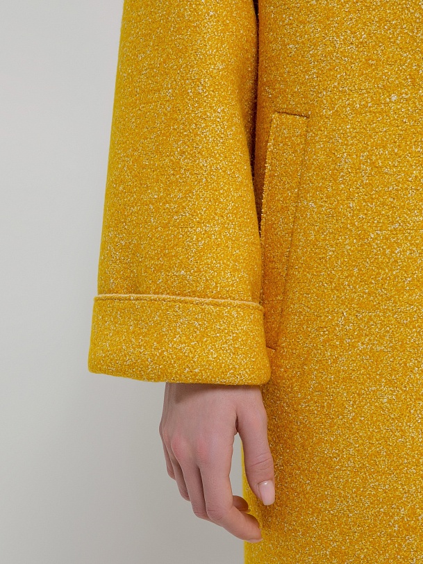 Двубортное шерстяное пальто прямого силуэта