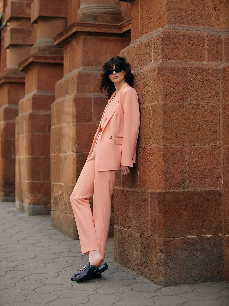 Брюки со стрелками из костюмной ткани