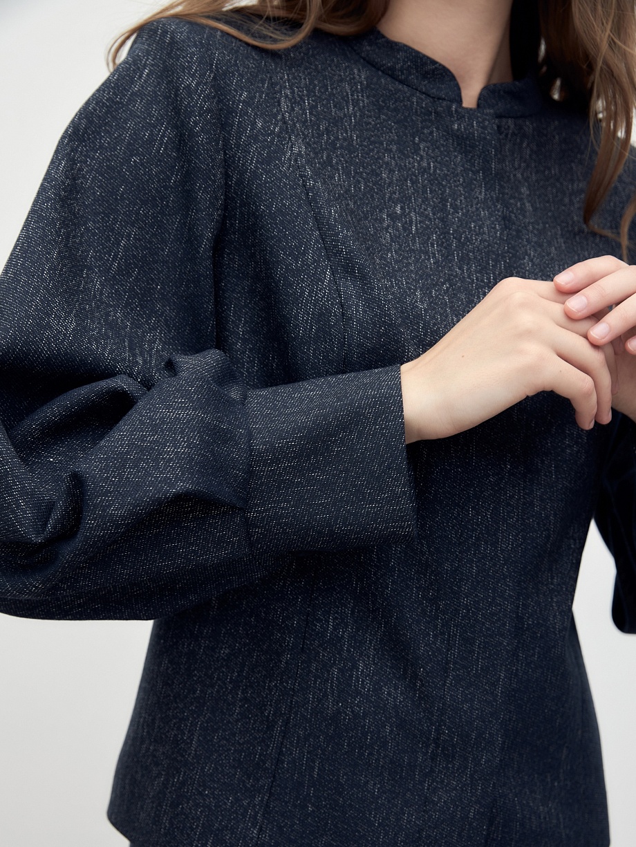 Жакет из костюмной ткани с имитацией джинсы