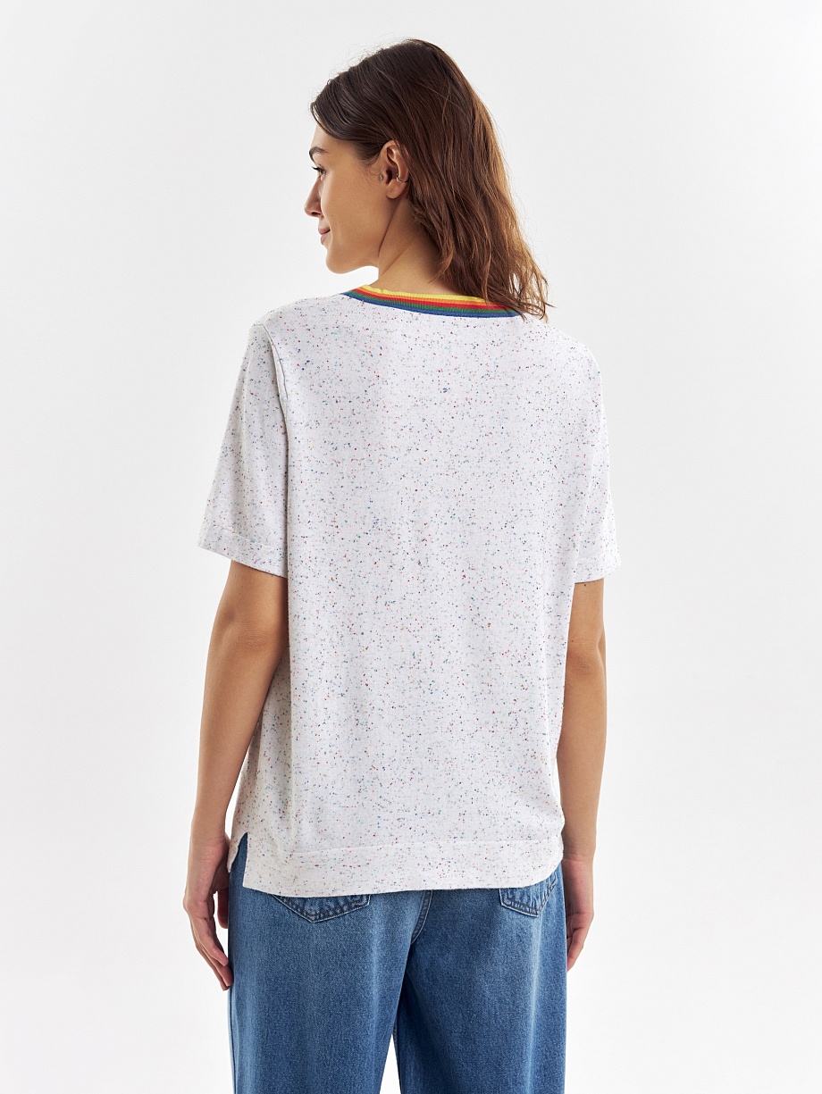 Вязаный джемпер из вискозы с коротким рукавом